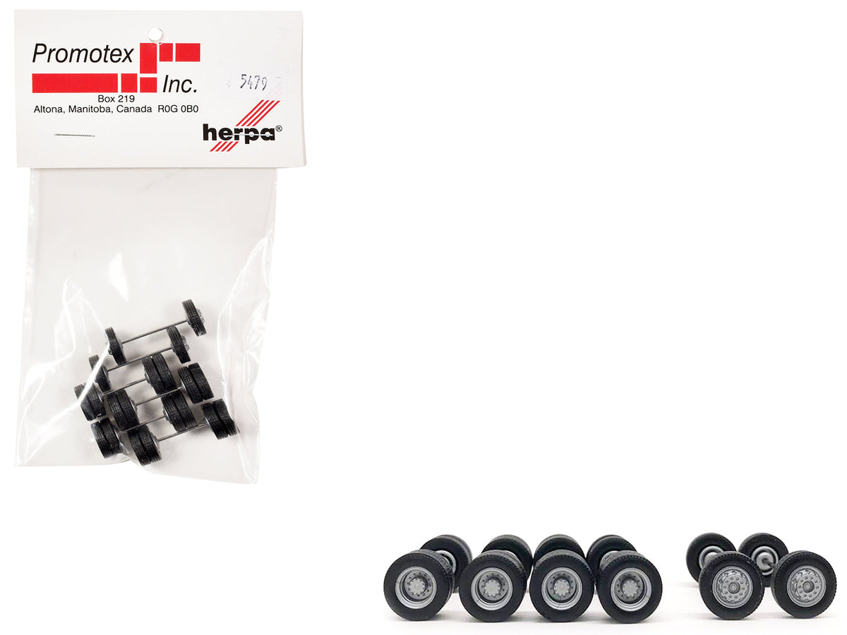 Planetary Hubs Wheel Set (2 Front and 4 Rear) 1/87 (HO) Plastic Model by Promotex free shipping USA