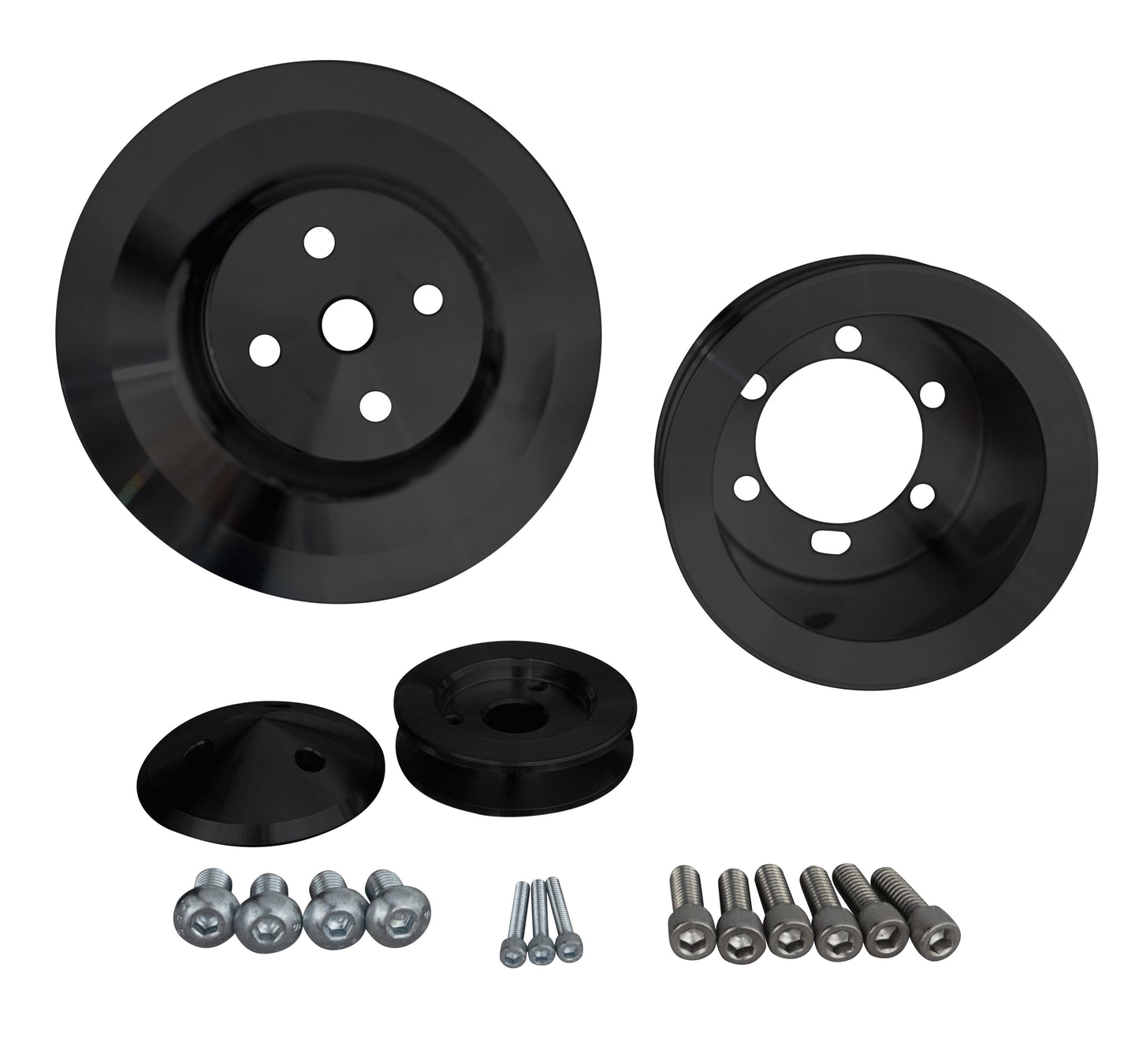 Big Block Chrysler Performance Ratio V-Belt Pulley Kit - Black (2V)