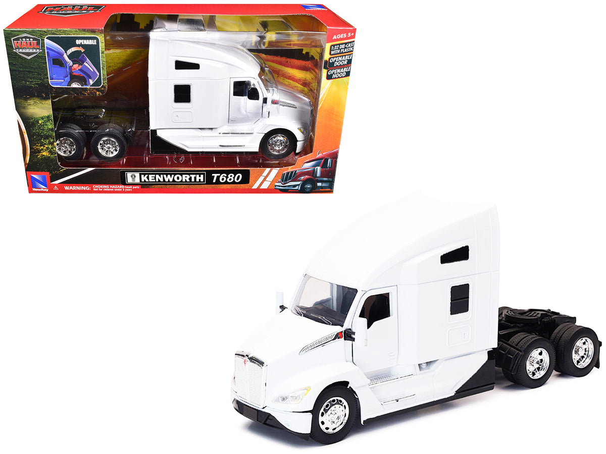 Kenworth T680 Truck Tractor White "Long Haul Truckers" Series 1/32 Diecast Model by New Ray free shipping USA