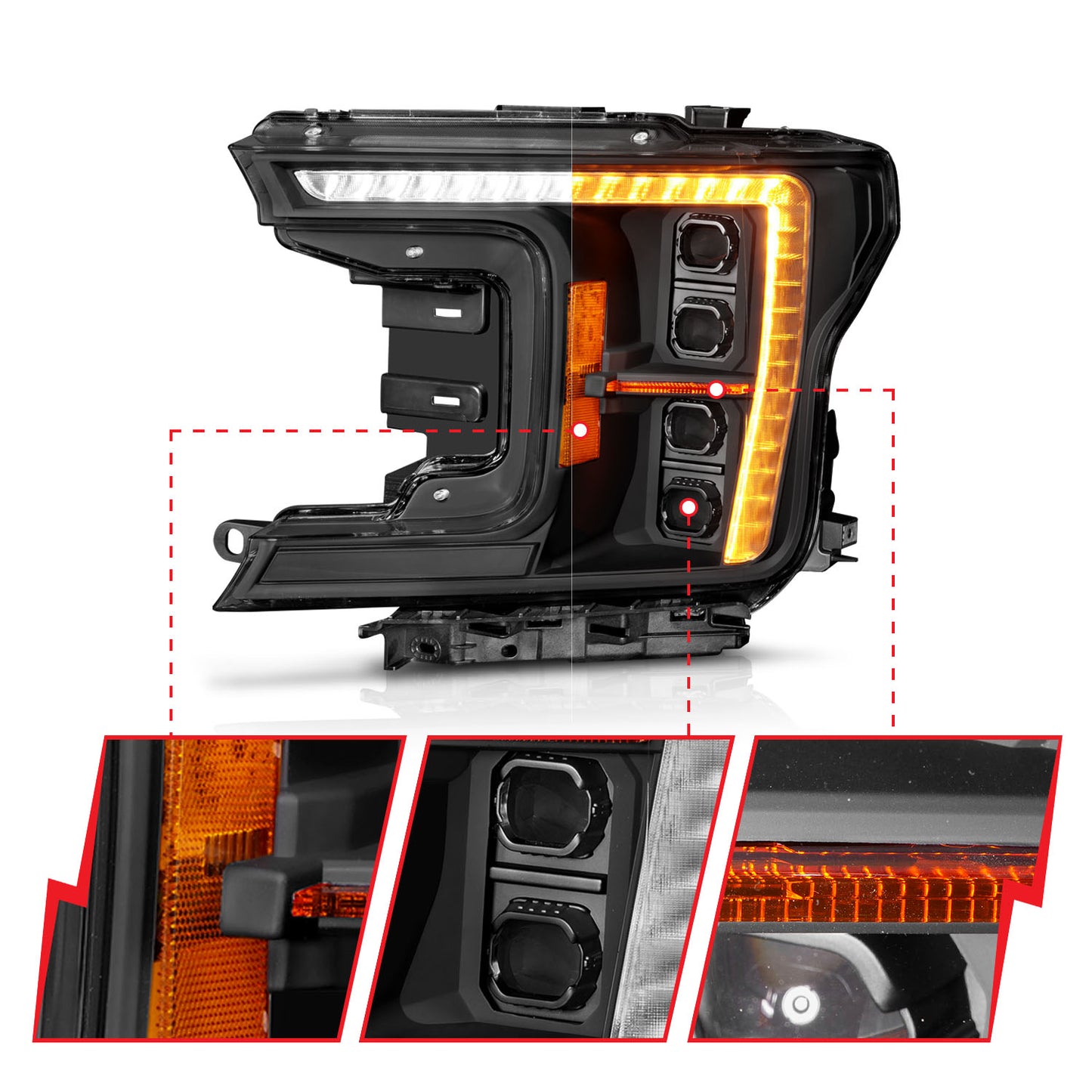 ANZO USA - Z-SERIES FULL LED PROJECTOR HEADLIGHTS - 111588X