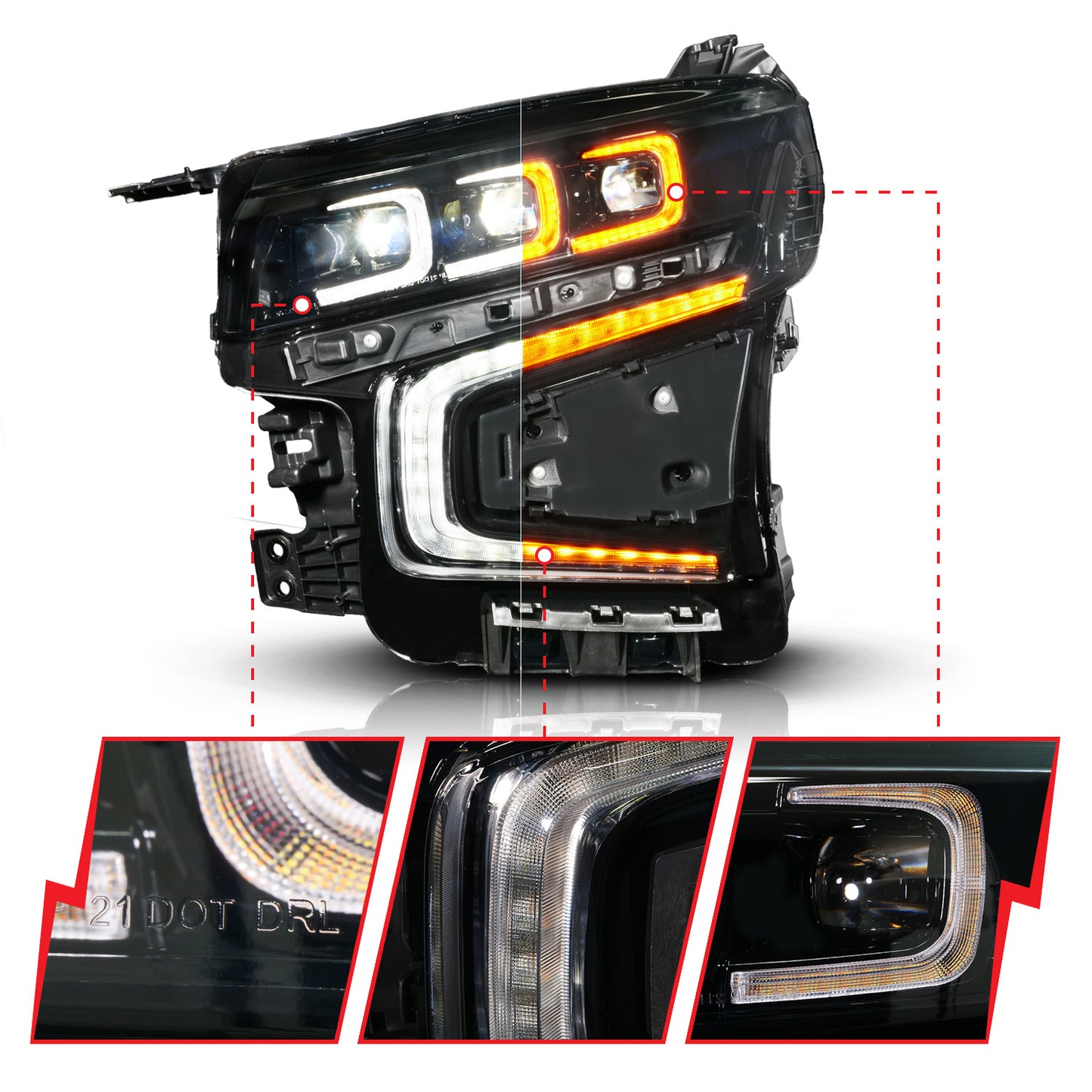 ANZO USA - LED Projector Headlight - 111636X-L