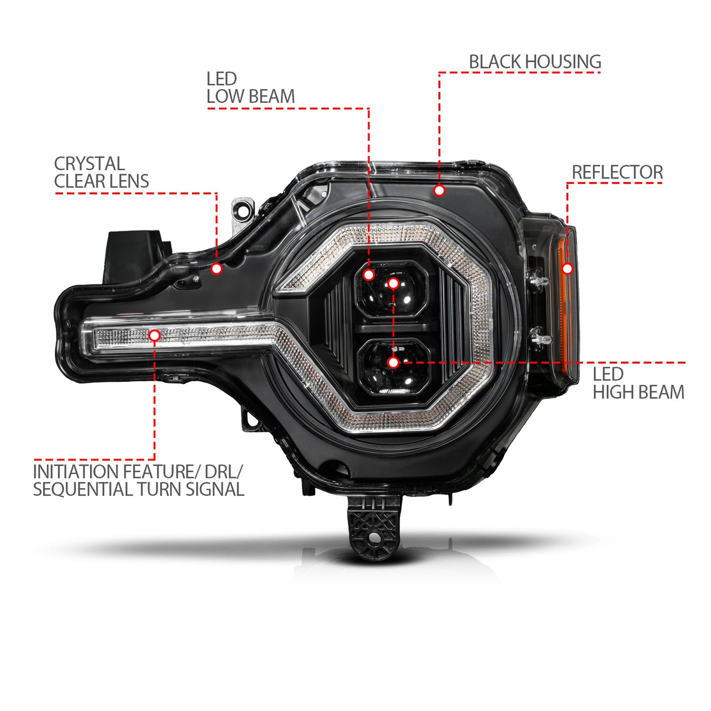 ANZO USA - LED Projector Headlight - 111639X-L