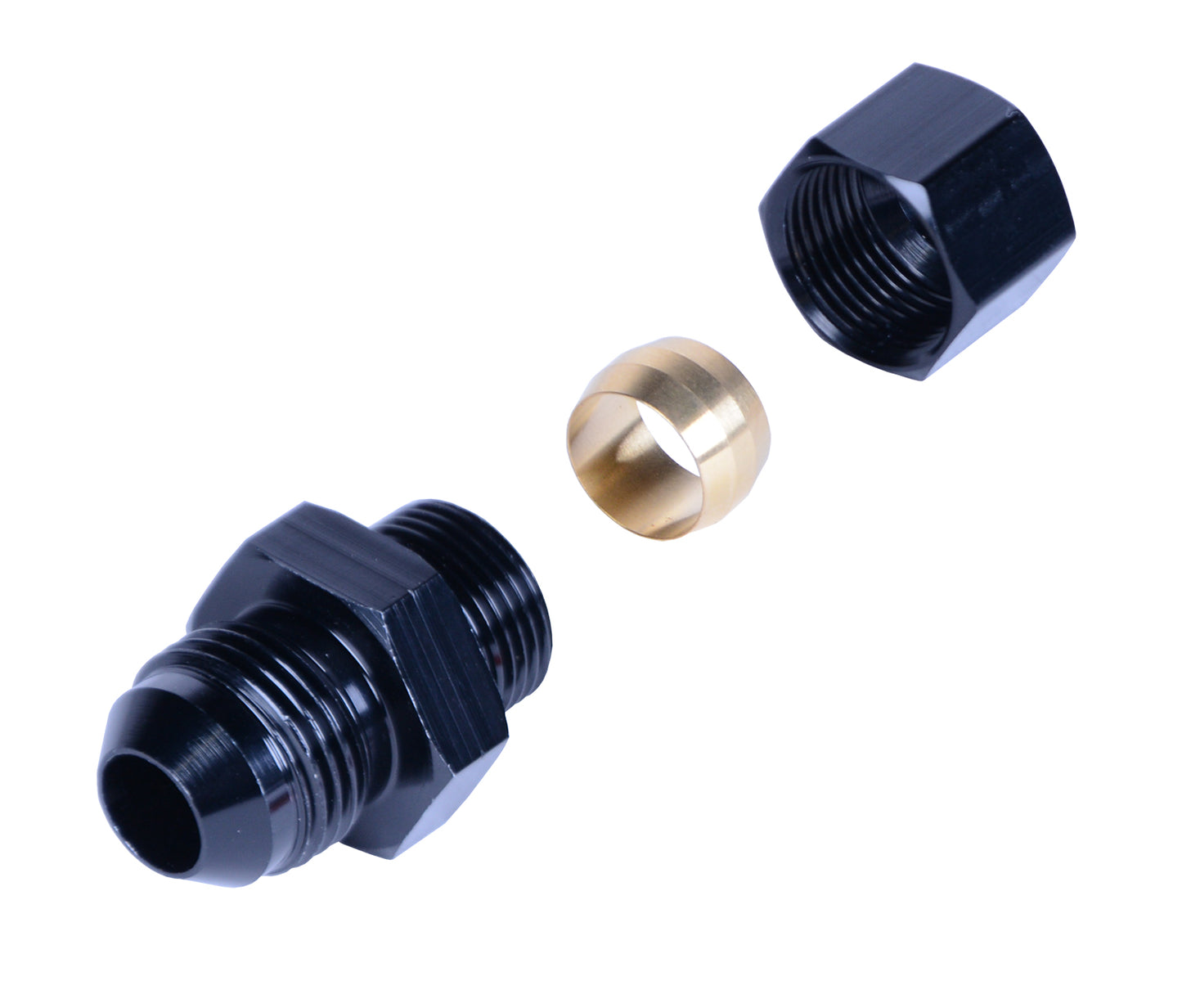 1/2” Transmission Cooler Line To -8AN Male Black Anodized Fitting