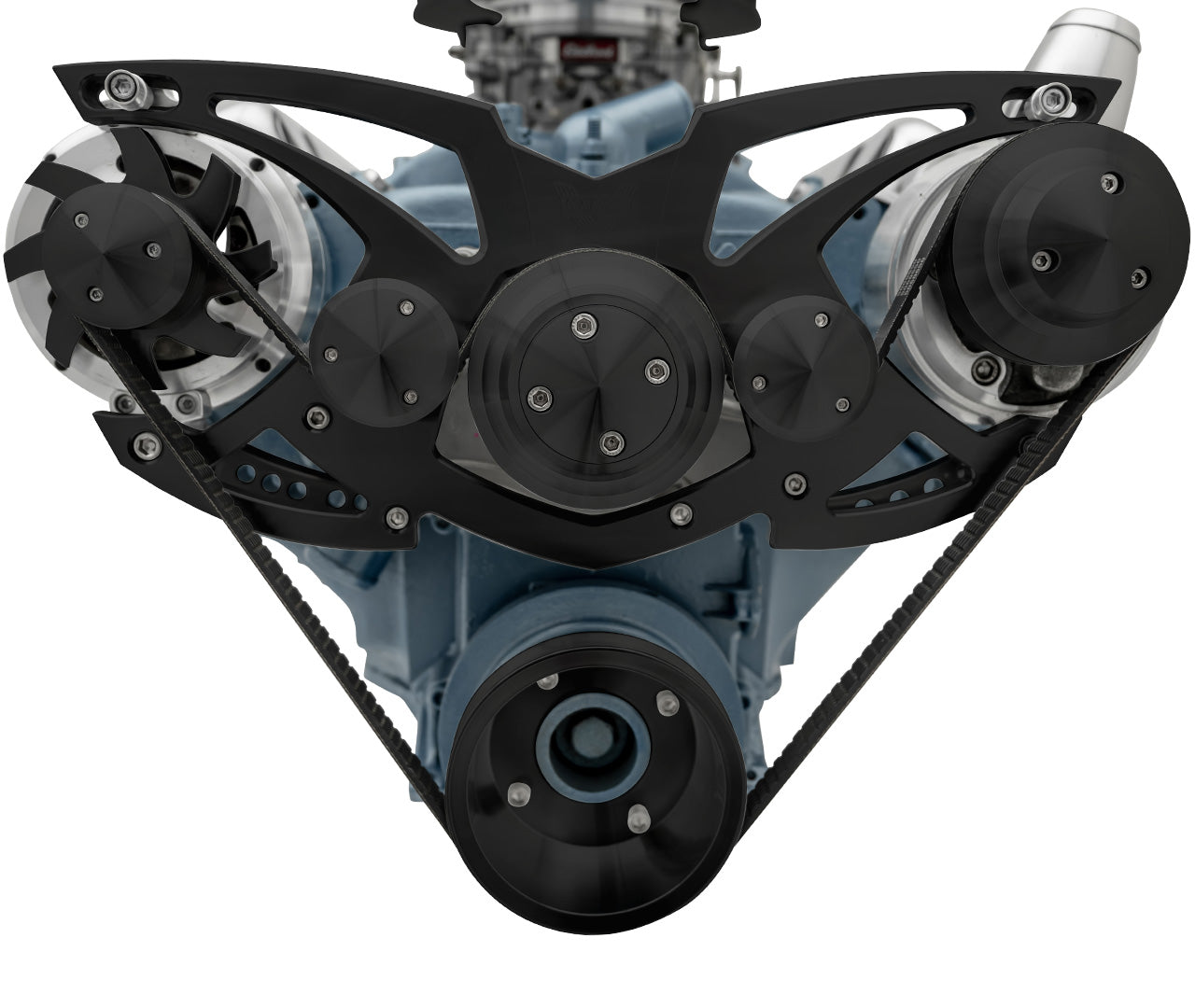 Pontiac Style Track Serpentine System - PS & ALT - Billet Accessories - Black