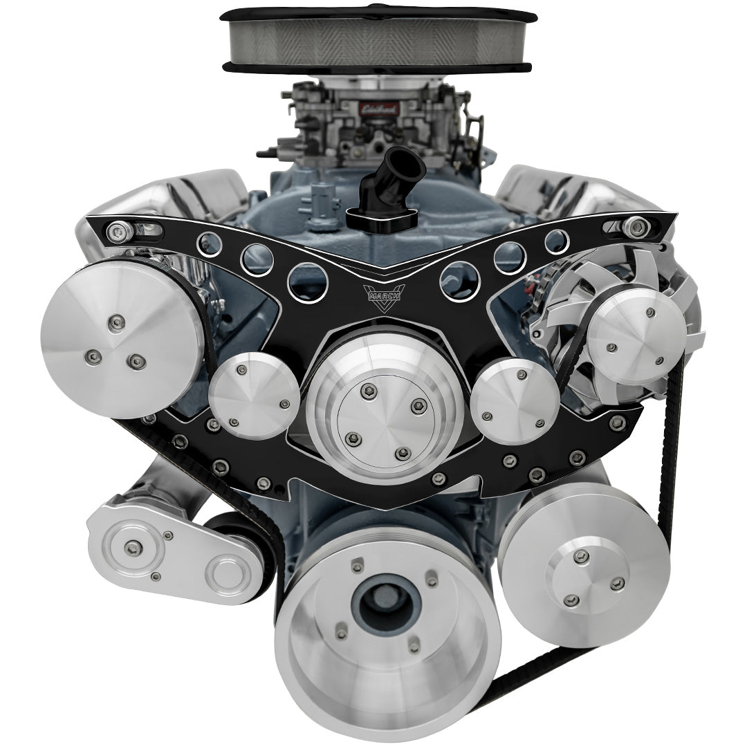 Pontiac Revolver Serpentine System - AC & PS - Black Onyx