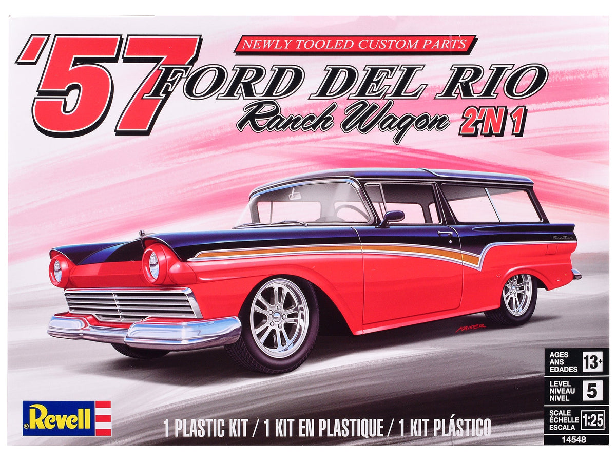 Level 5 Model Kit 1957 Ford Del Rio Ranch Wagon 2-in-1 Kit 1/25 Scale Model by Revell free shipping USA