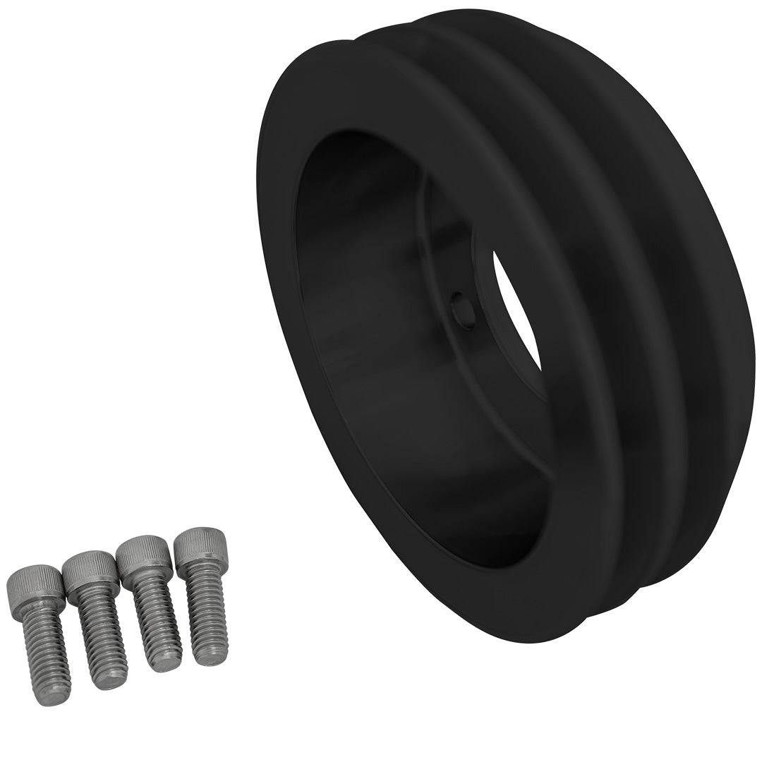 Small Block Ford Crank Pulley - 2V - 4 Bolt Early - 5.75" - Black