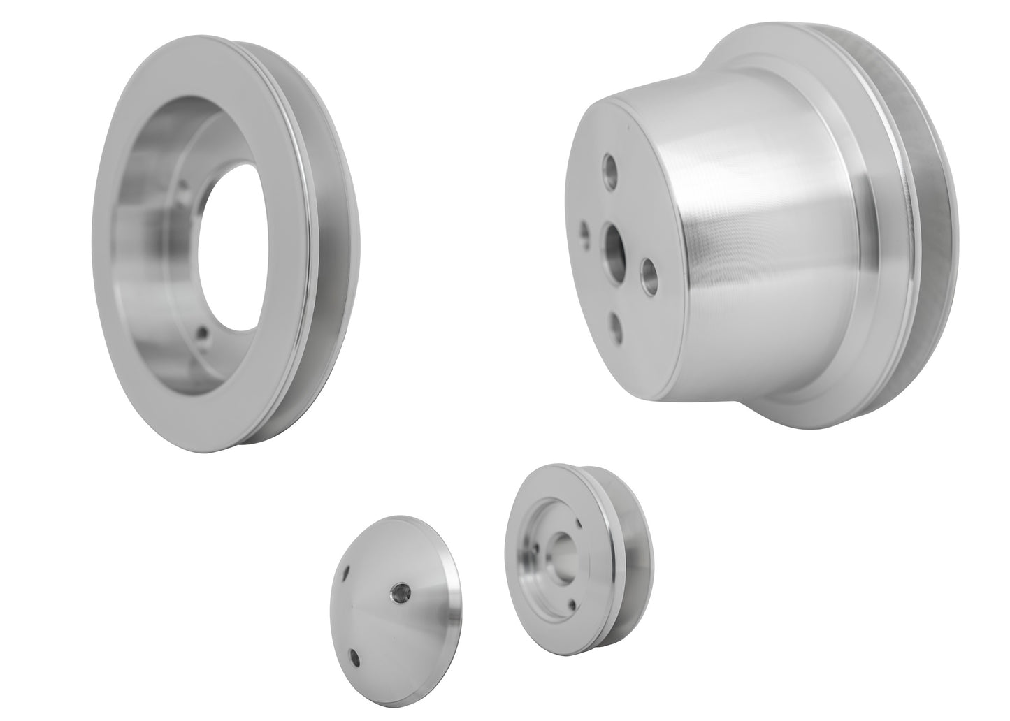 Small Block Ford V-Belt Pulley Kit - 4 Bolt - 4 Early