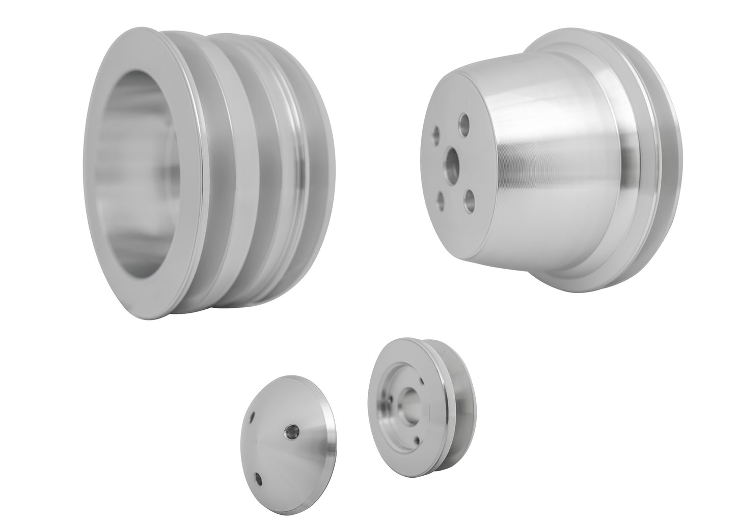 Small Block Ford V-Belt Pulley Kit - High Flow - 2.5" 3V - 4 Bolt Late