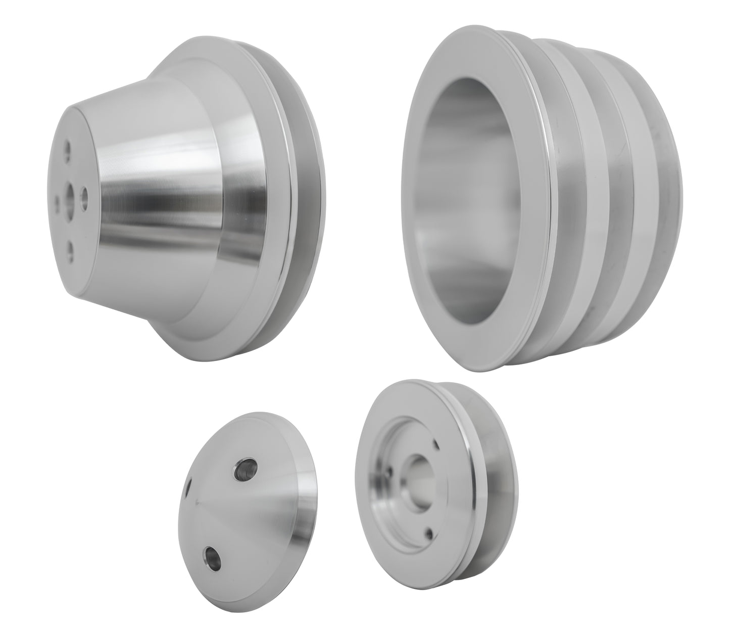 Small Block Ford Pulley Kit - 3" - High Flow - 3V Late 4 Bolt