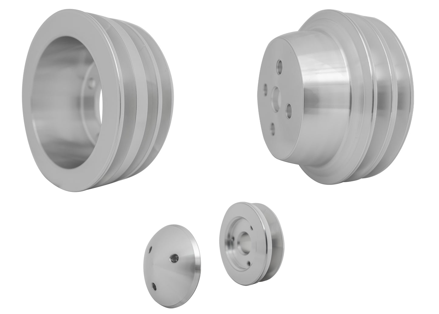 Small Block Ford V-Belt Pulley Kit - 3V - 4 Bolt - Early