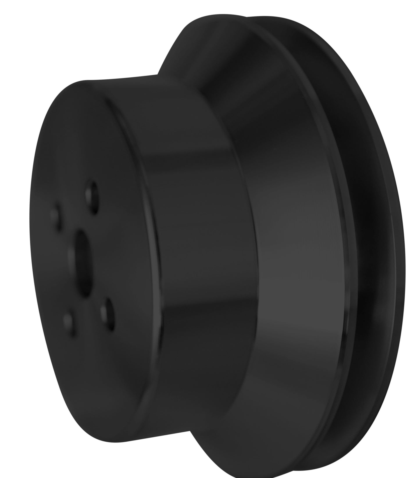 Big Block Ford V-Belt High Flow Water Pump Pulley - 1V - 4 Bolt - Black