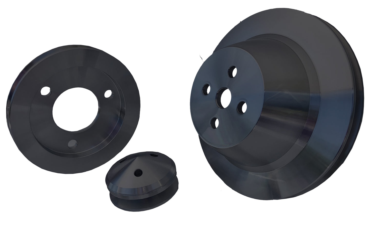 Ford FE V-Belt Pulley Kit - 1V - Black