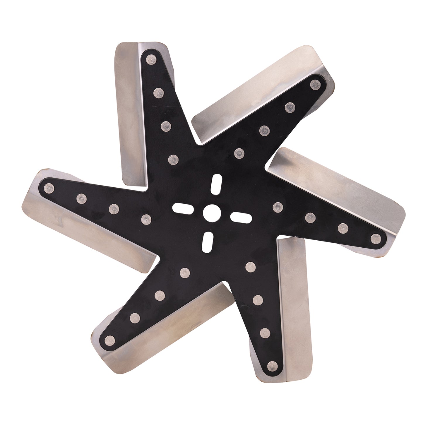 13" High Performance Stainless Steel Standard Rotation Flex Fan Black Hub