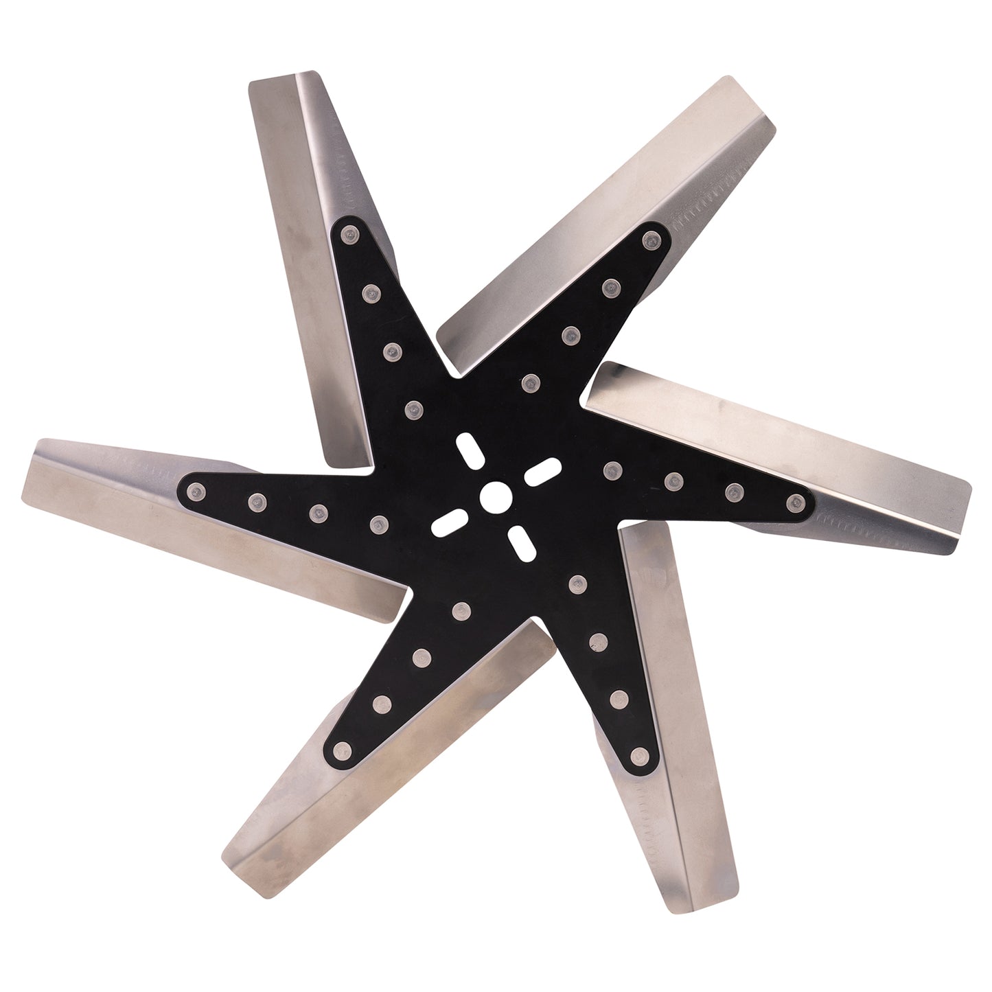 18" High Performance Stainless Steel Standard Rotation Flex Fan Black Hub