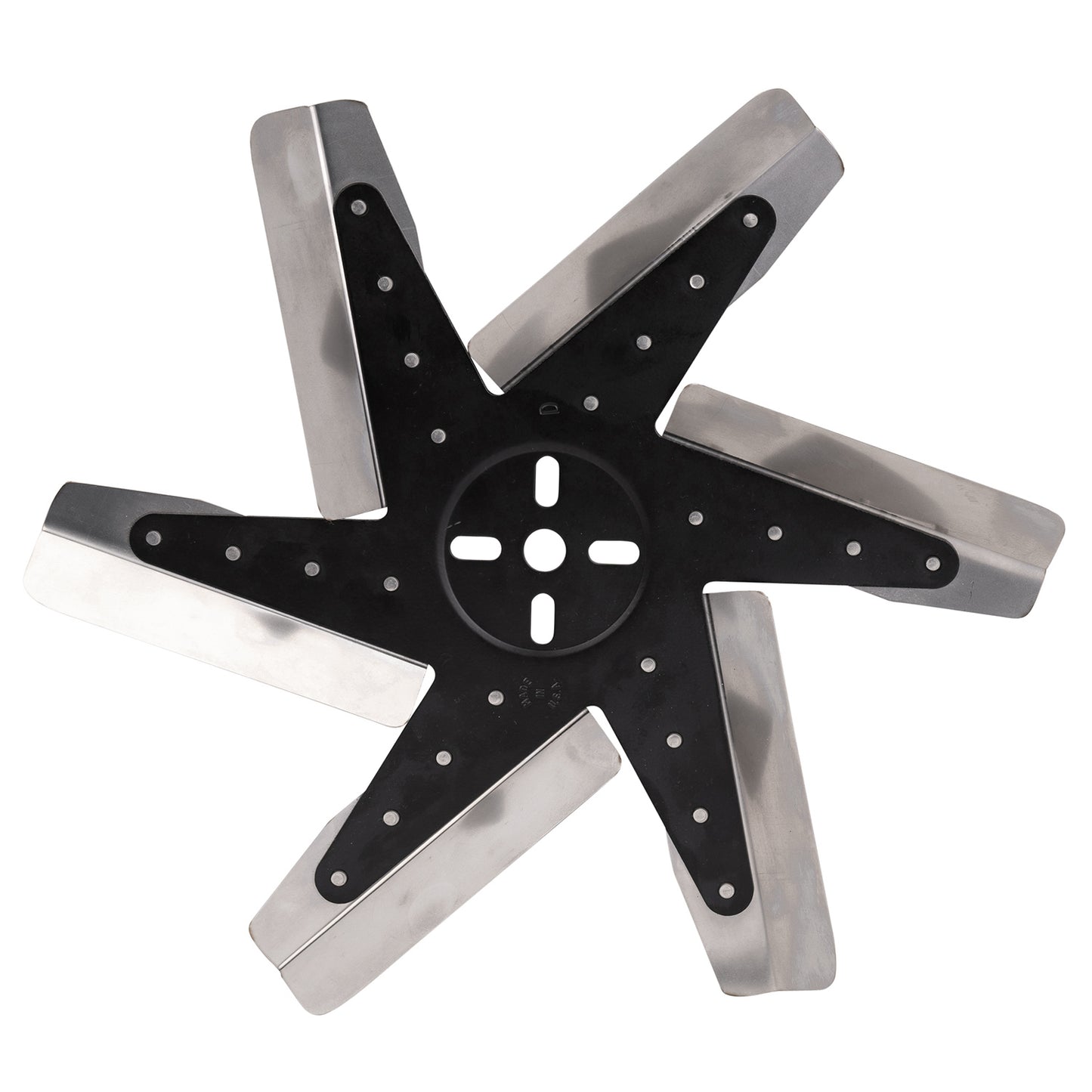 15" High Performance Stainless Steel Reverse Rotation Flex Fan Black Hub