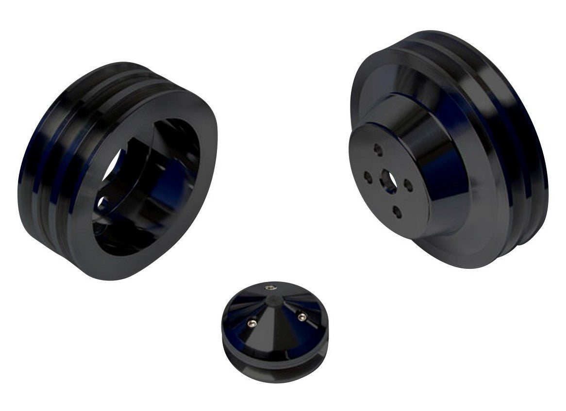 Ford FE V-Belt Pulley Kit - 3V - Black