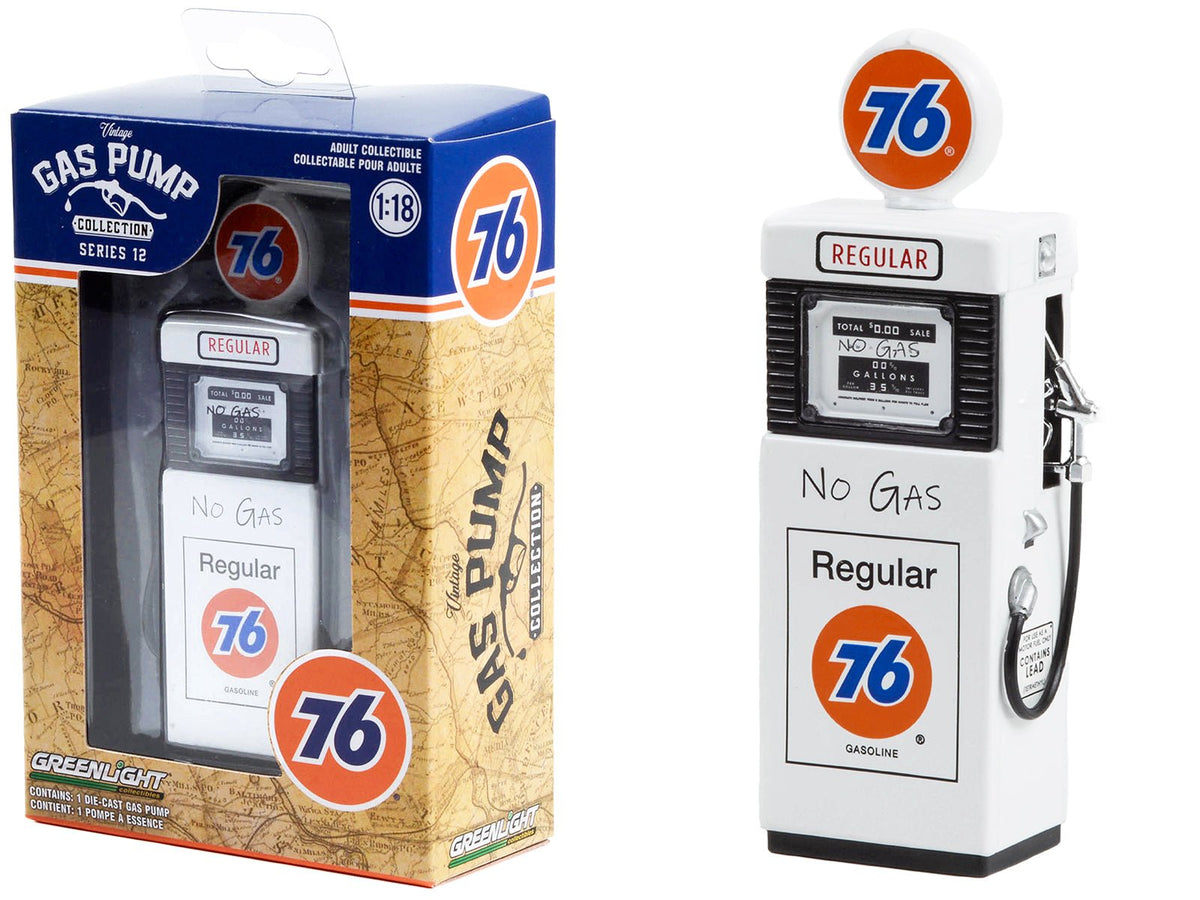 1951 Wayne 505 Gas Pump "Union 76 Regular Gasoline" "No Gas" White "Vintage Gas Pumps" Series 12 1/18 Diecast Model by Greenlight free shipping USA