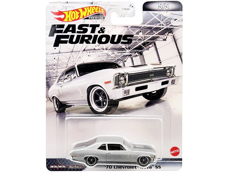 1970 Chevrolet Nova SS Silver Metallic with Black Stripes "Fast & Furious" Series Diecast Model Car by Hot Wheels free shipping USA