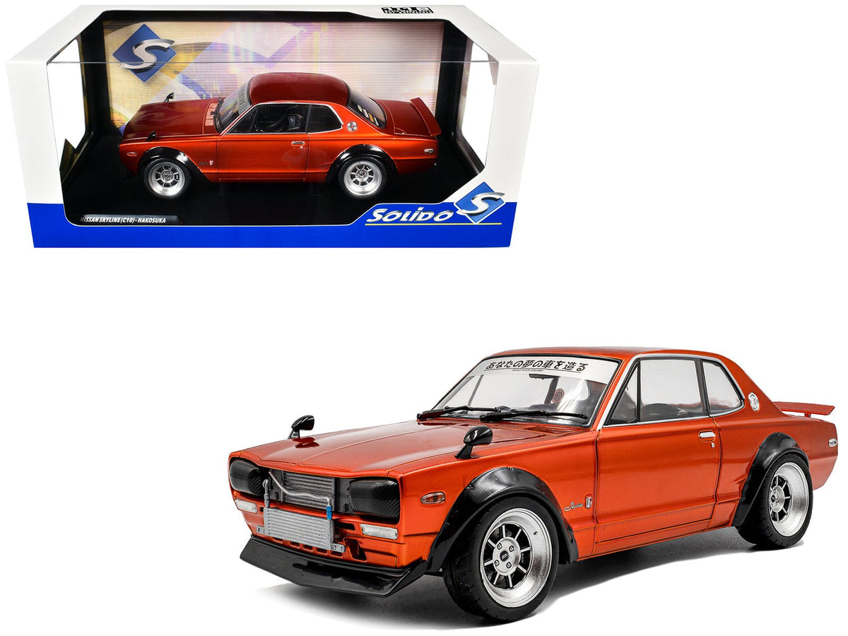 1970 Nissan Skyline (C10) Hakosuka RHD (Right Hand Drive) Orange Metallic 1/18 Diecast Model Car by Solido free shipping USA