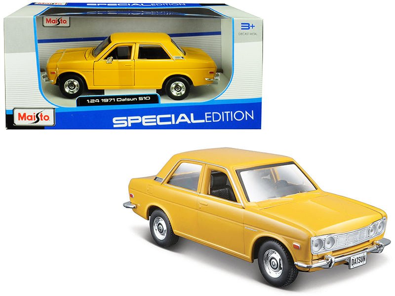 1971 Datsun 510 Yellow "Special Edition" 1/24 Diecast Model Car by Maisto free shipping USA