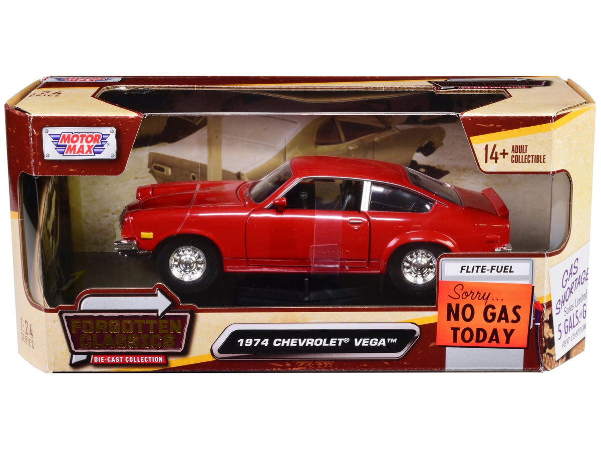 1974 Chevrolet Vega Red "Forgotten Classics" Series 1/24 Diecast Model Car by Motormax free shipping USA