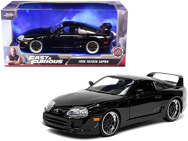 1995 Toyota Supra Black "Fast & Furious" Movie 1/24 Diecast Model Car by Jada free shipping USA