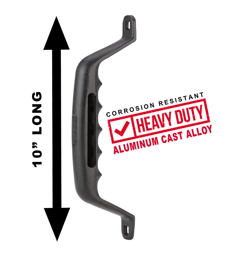 CARR - 200031 - 10 In. Grab Handle; Bolt On; Cast Aluminum; XP3 Black Powder Coat; Single
