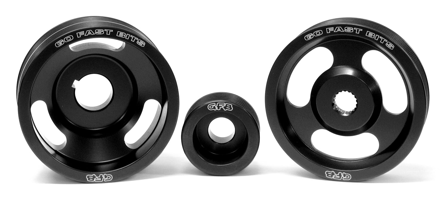 3-piece Underdrive Pulley Kit (Crank Alternator & Power Steering Pulleys & Belts.)