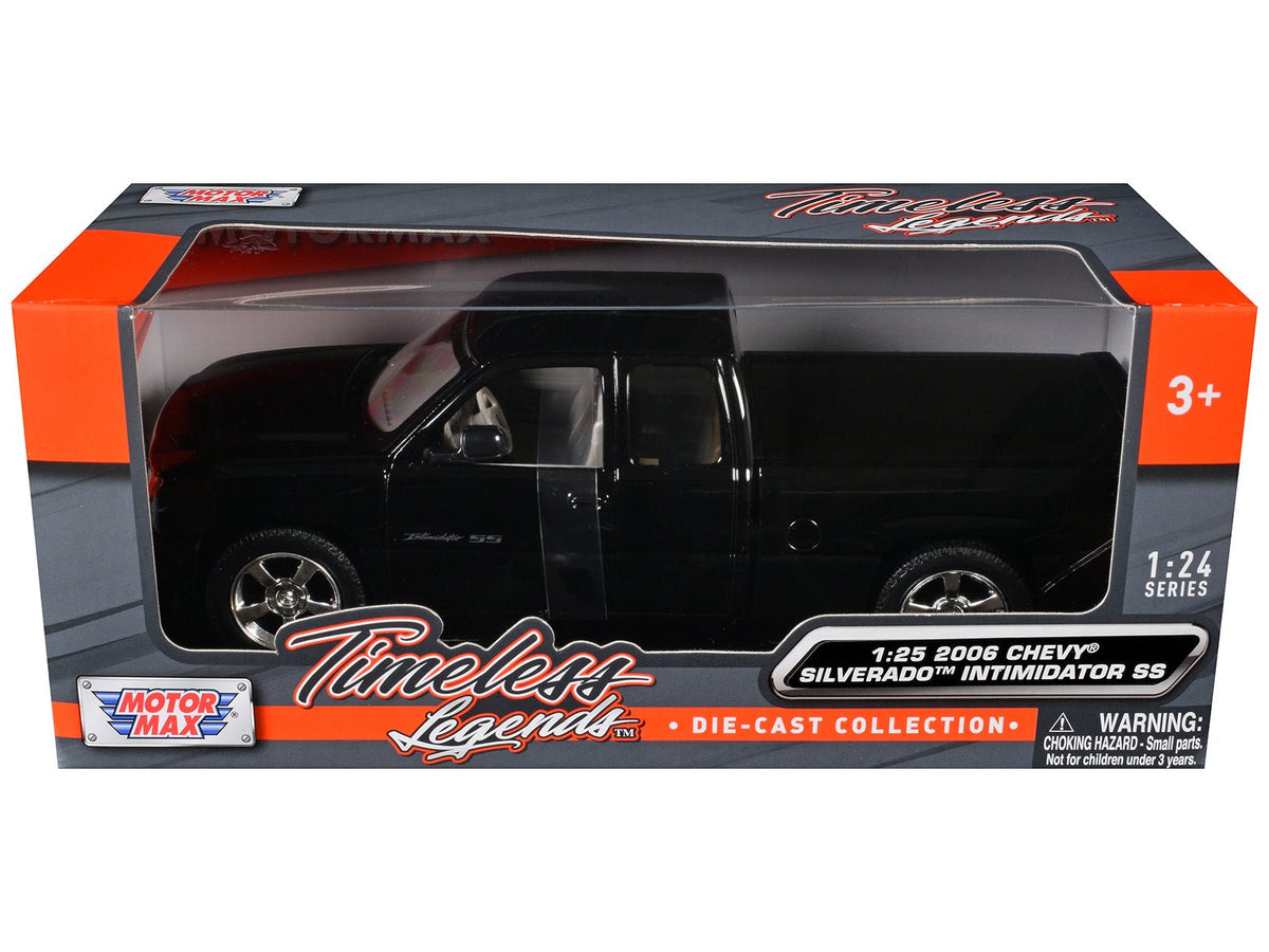 2006 Chevrolet Silverado Intimidator SS Pickup Truck Black "Timeless Legends" Series 1/25 Diecast Model Car by Motormax free shipping USA