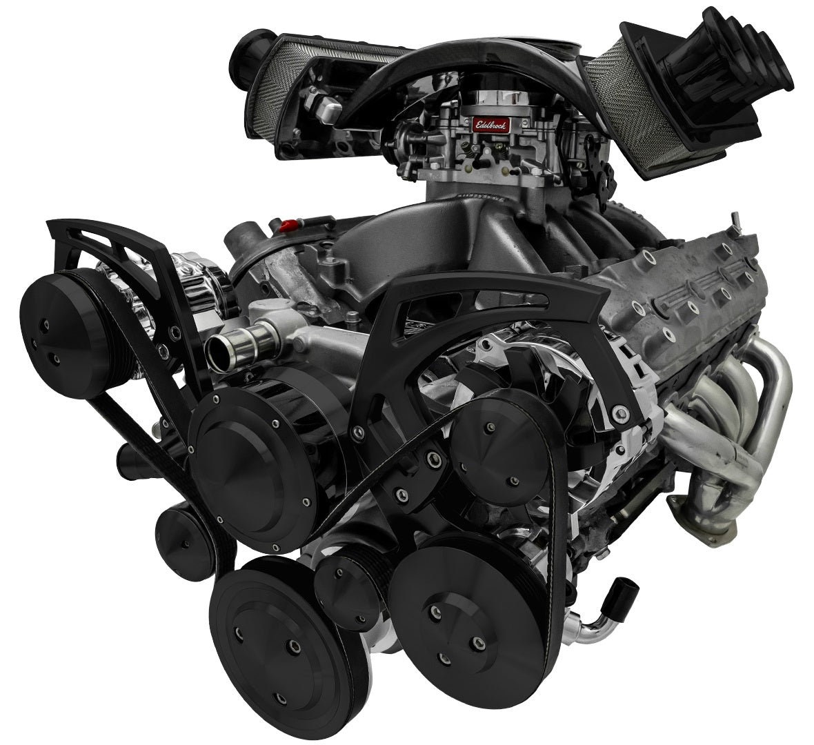 Chevy LS Black Style Track Serpentine Kit (AC/PS/ALT)