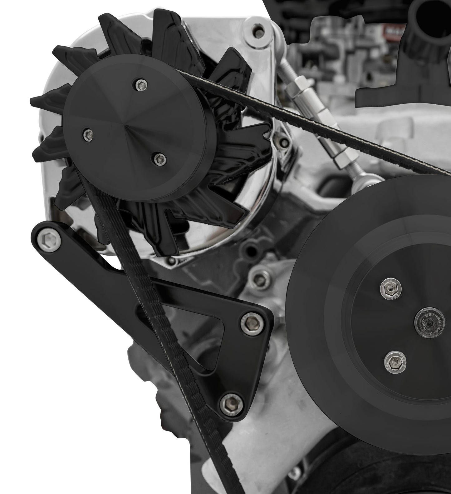 Small Block Chevy Deluxe Alternator Bracket - LWP - Black