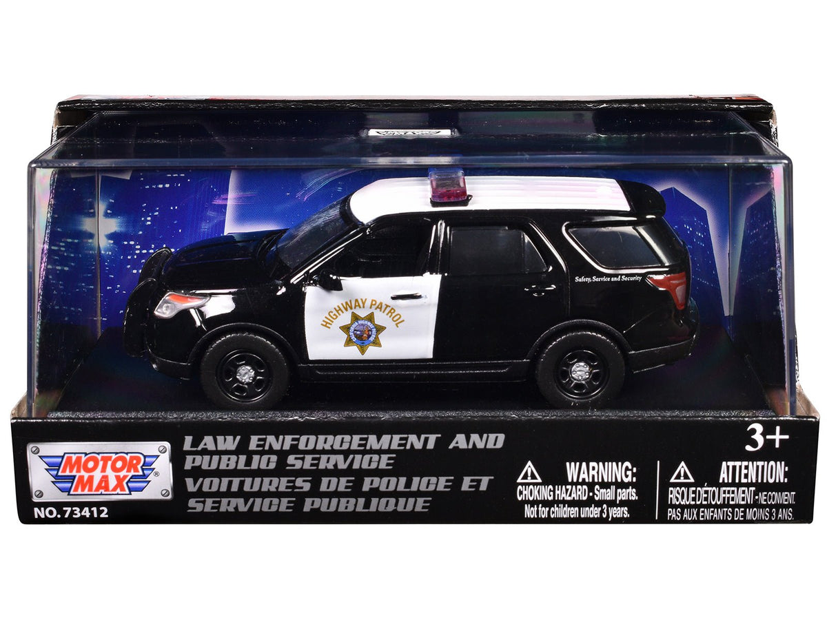 2015 Ford Police Interceptor Utility "California Highway Patrol" Black and White "Law Enforcement and Public Service" Series 1/43 Diecast Model Car by Motormax free shipping USA