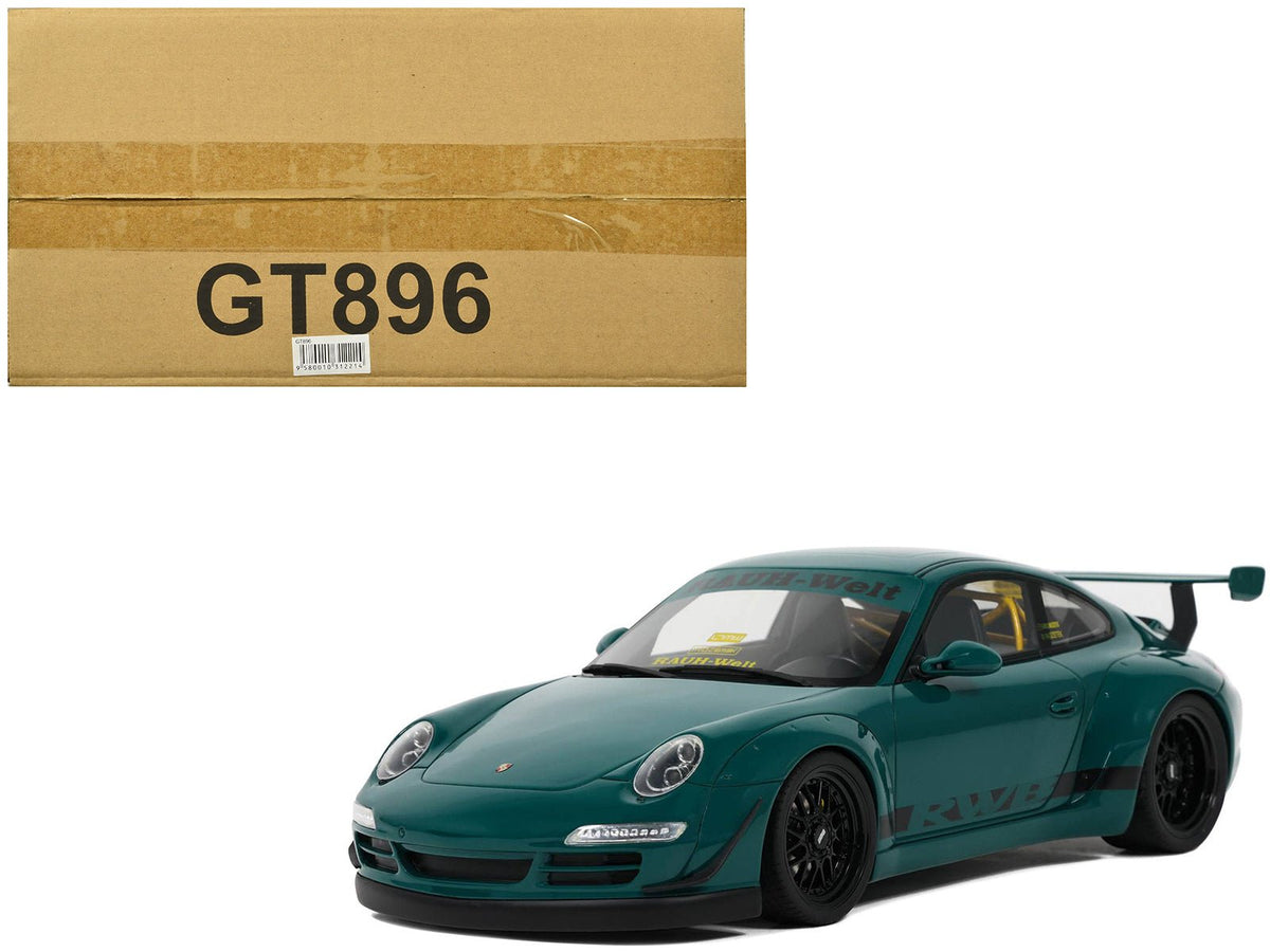 2021 RWB Bodykit "Syunkashuto" Green with Black Stripes 1/18 Model Car by GT Spirit free shipping USA