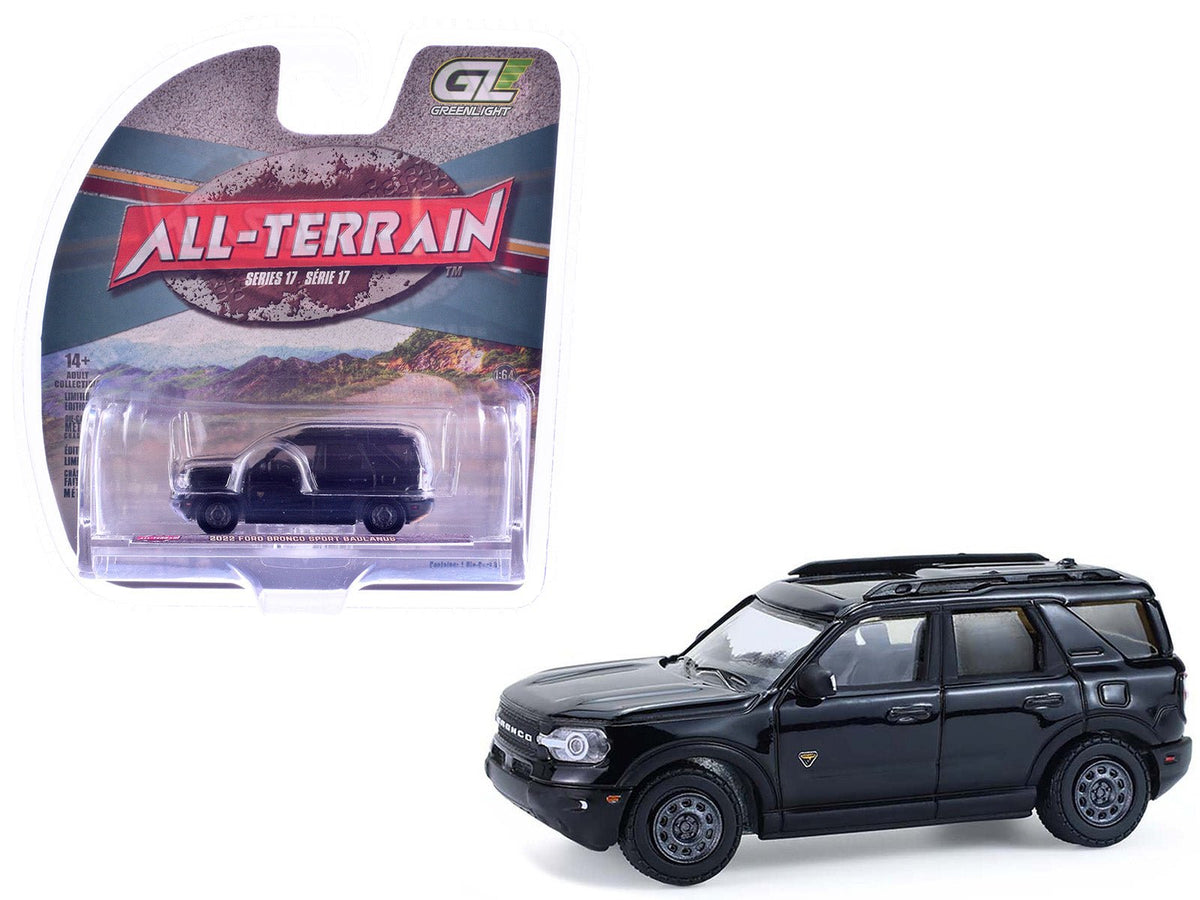 2022 Ford Bronco Sport Badlands Black "All Terrain" Series 17 1/64 Diecast Model Car by Greenlight free shipping USA