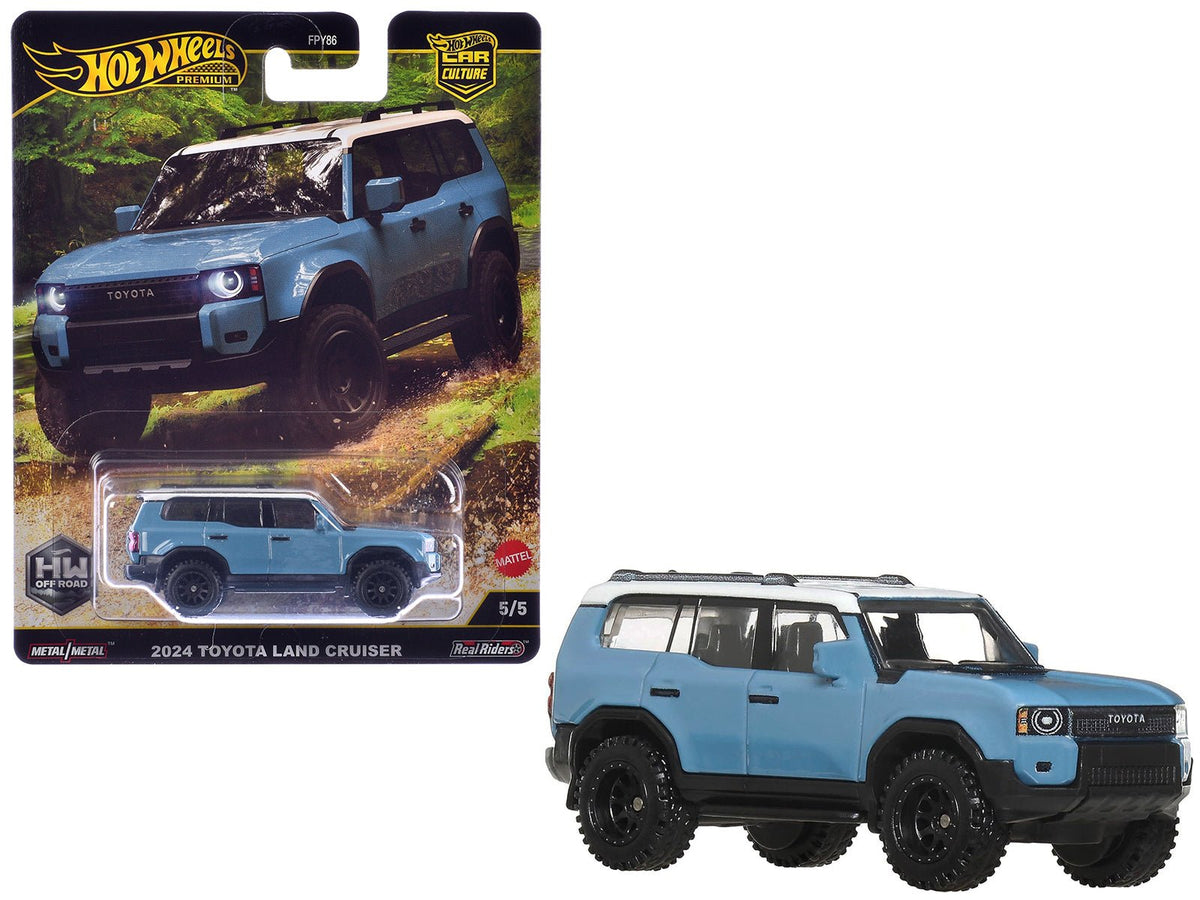 2024 Toyota Land Cruiser Blue with White Top "HW Off Road" Series Diecast Model Car by Hot Wheels free shipping USA