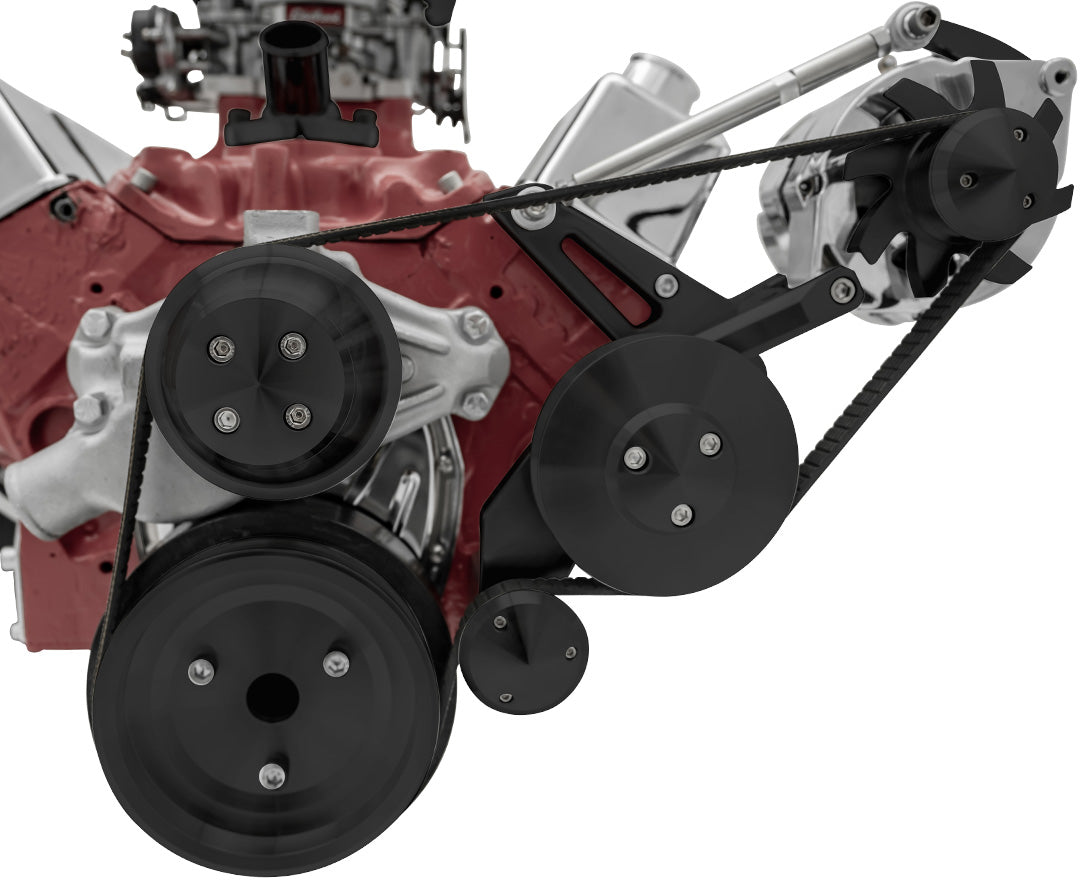 Big Block Chevy High Flow Serpentine Conversion Deluxe - Outward - GMT2 - Black