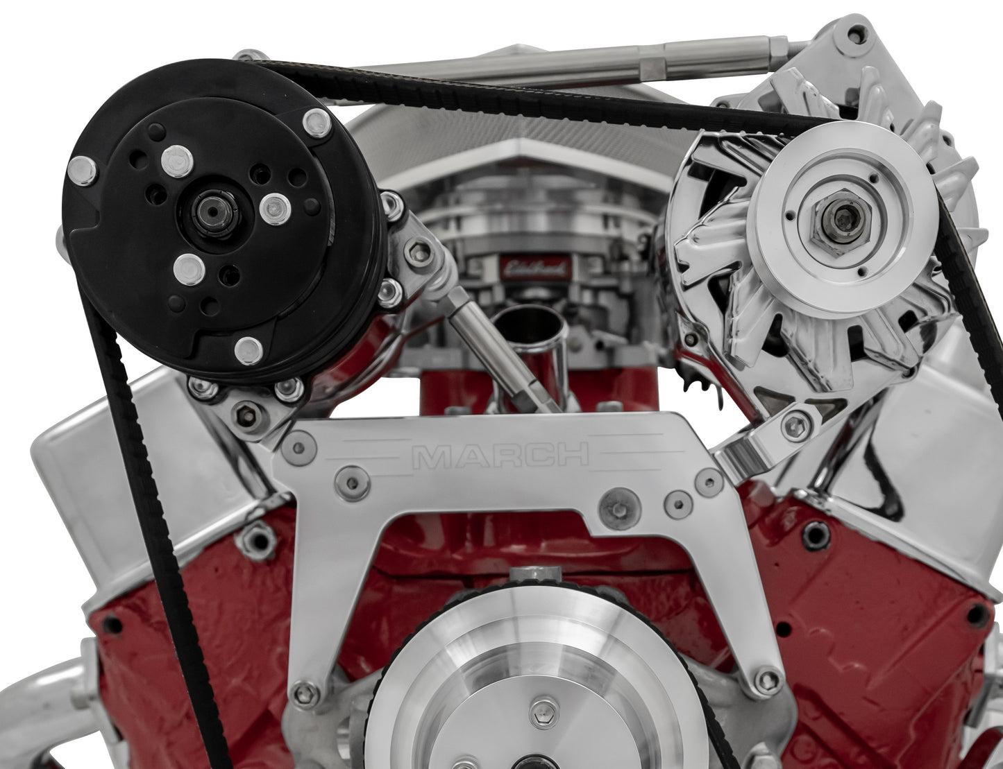 Small Block Chevy High Mount AC & ALT Bracket - SWP