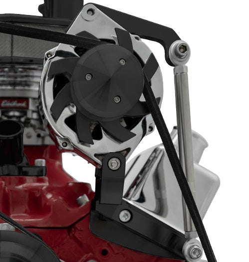 Small Block Chevy Ultra Alternator Bracket - Inward - SWP Driver - Black