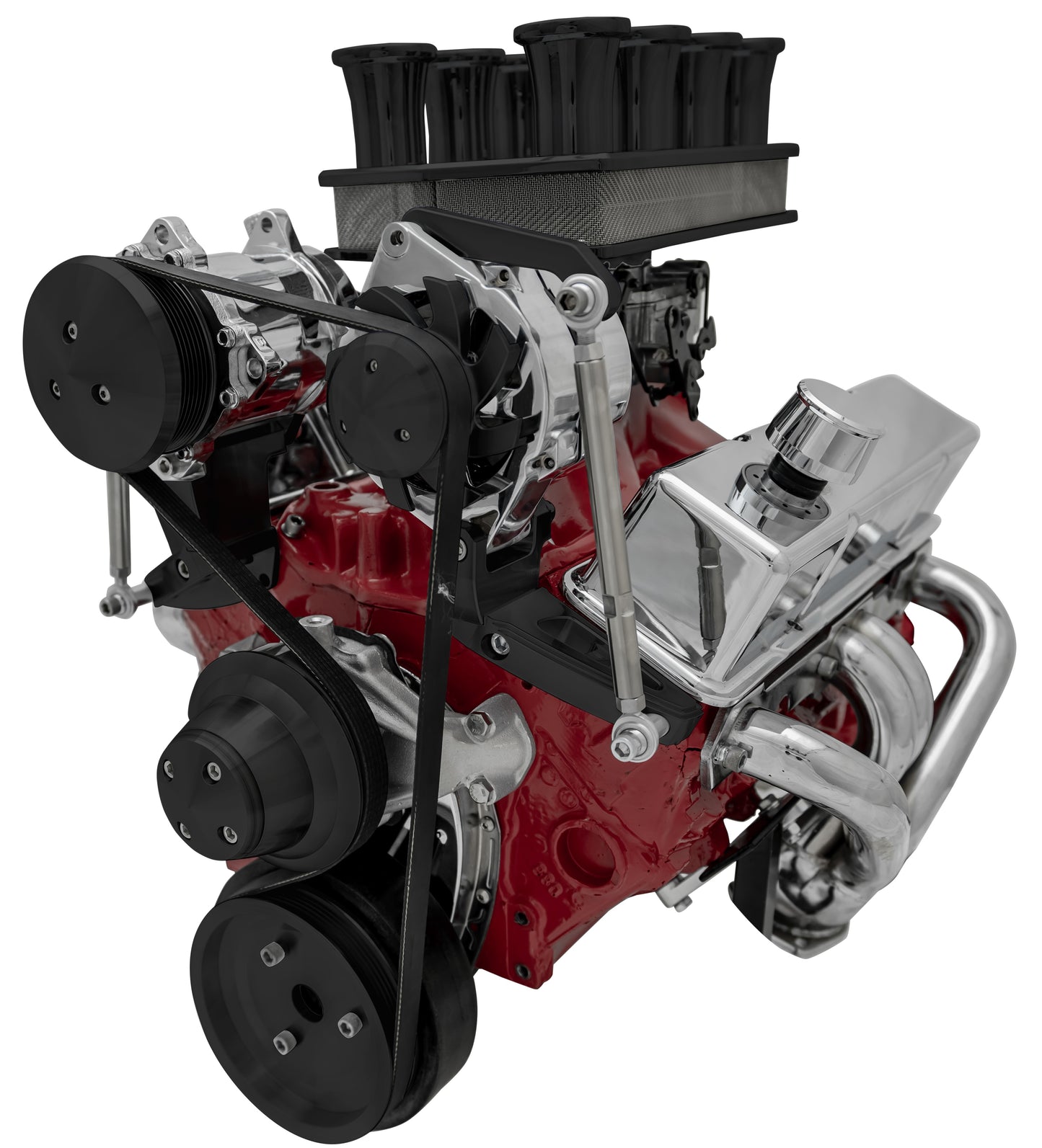 Big Block Chevy Serpentine Conversion Ultra - Inward - SWP - AC & ALT - Black