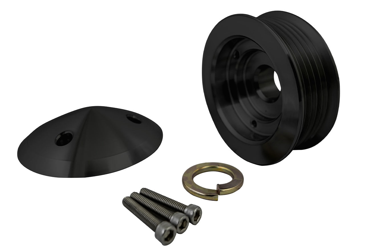 Serpentine Alternator Pulley W/ Cover - Black (2.75")