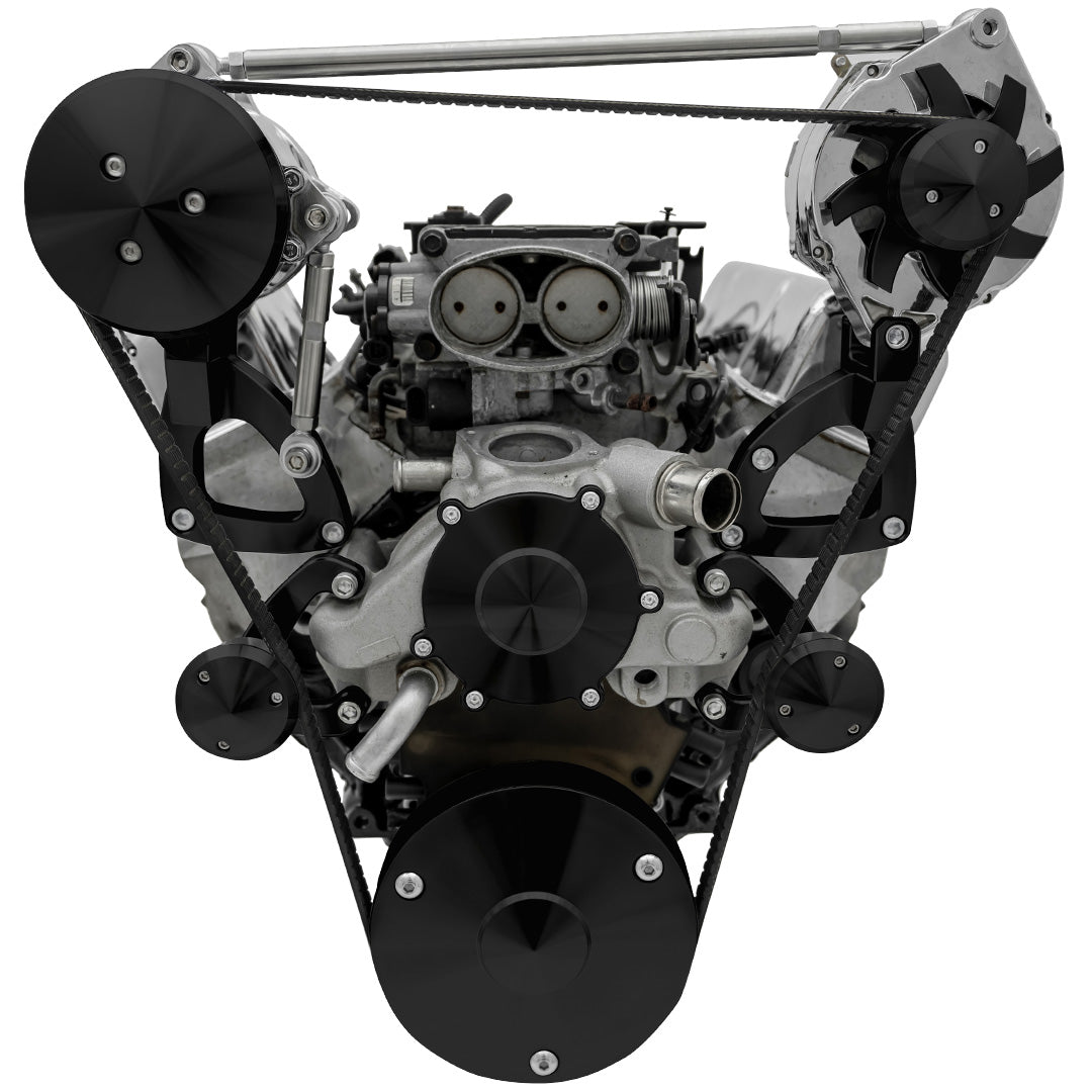 Chevy LT1 Gen II Serpentine Conversion - High Mount - AC & ALT - Camaro - Black