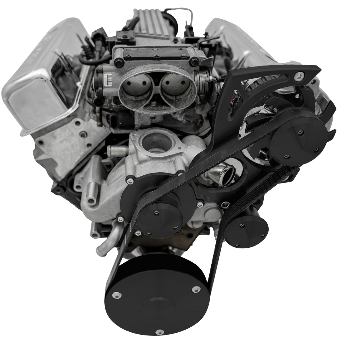 Chevy LT1 Gen II Serpentine Conversion - High Mount - ALT Only - Black