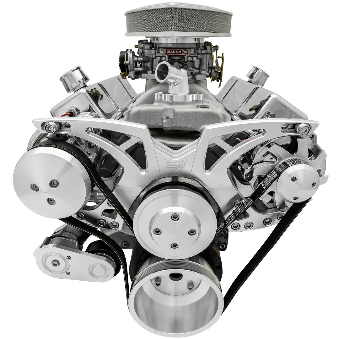 Small Block Chevy Style Track Serpentine System - All Inclusive - AC & ALT