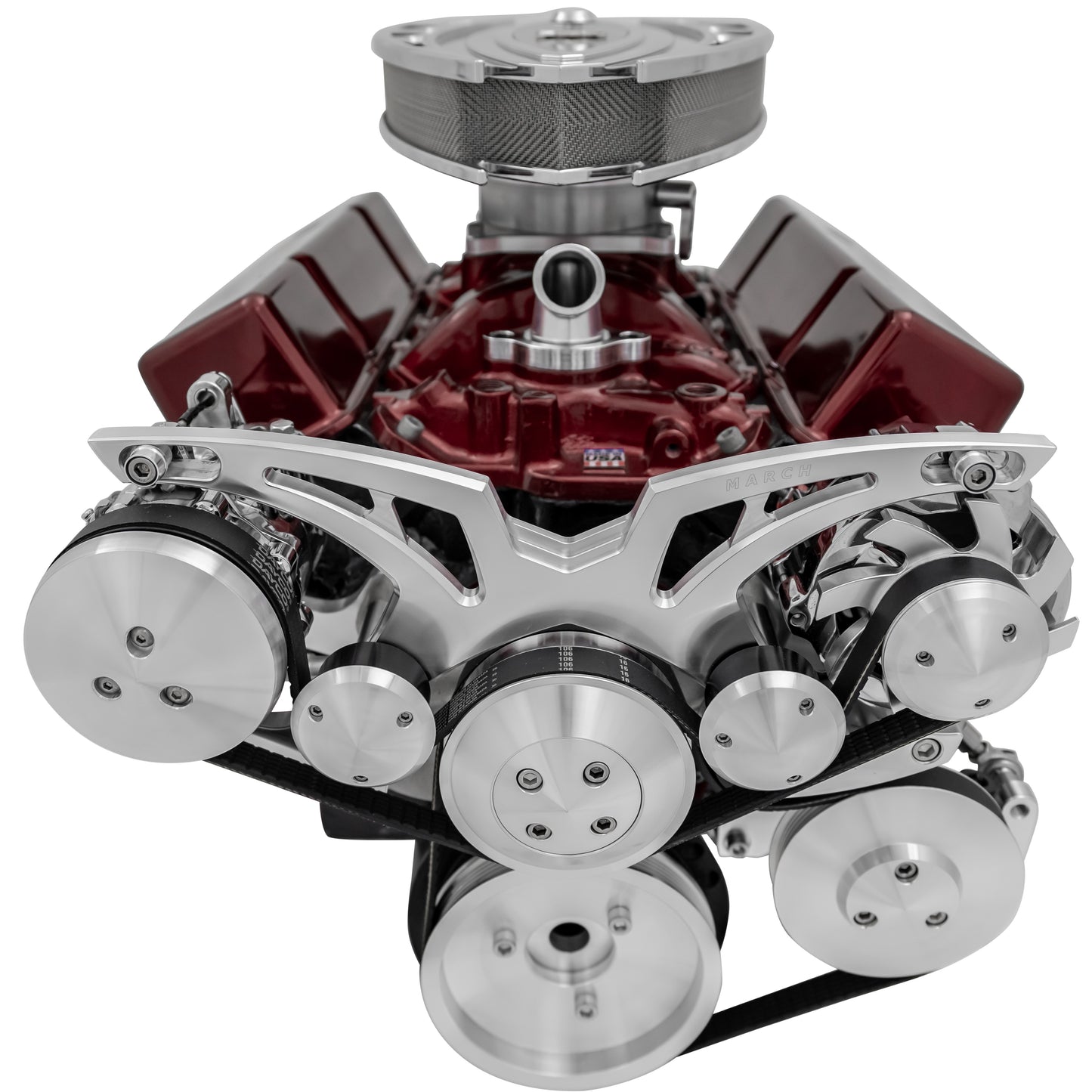 Small Block Chevy Style Track Serpentine System - Corvette - AC & PS - Chrome