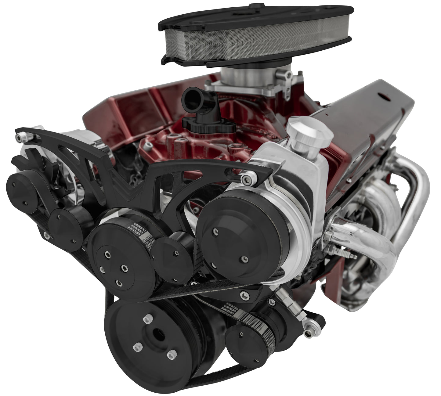 Small Block Chevy Style Track Serpentine System - Corvette - PS & ALT - Black