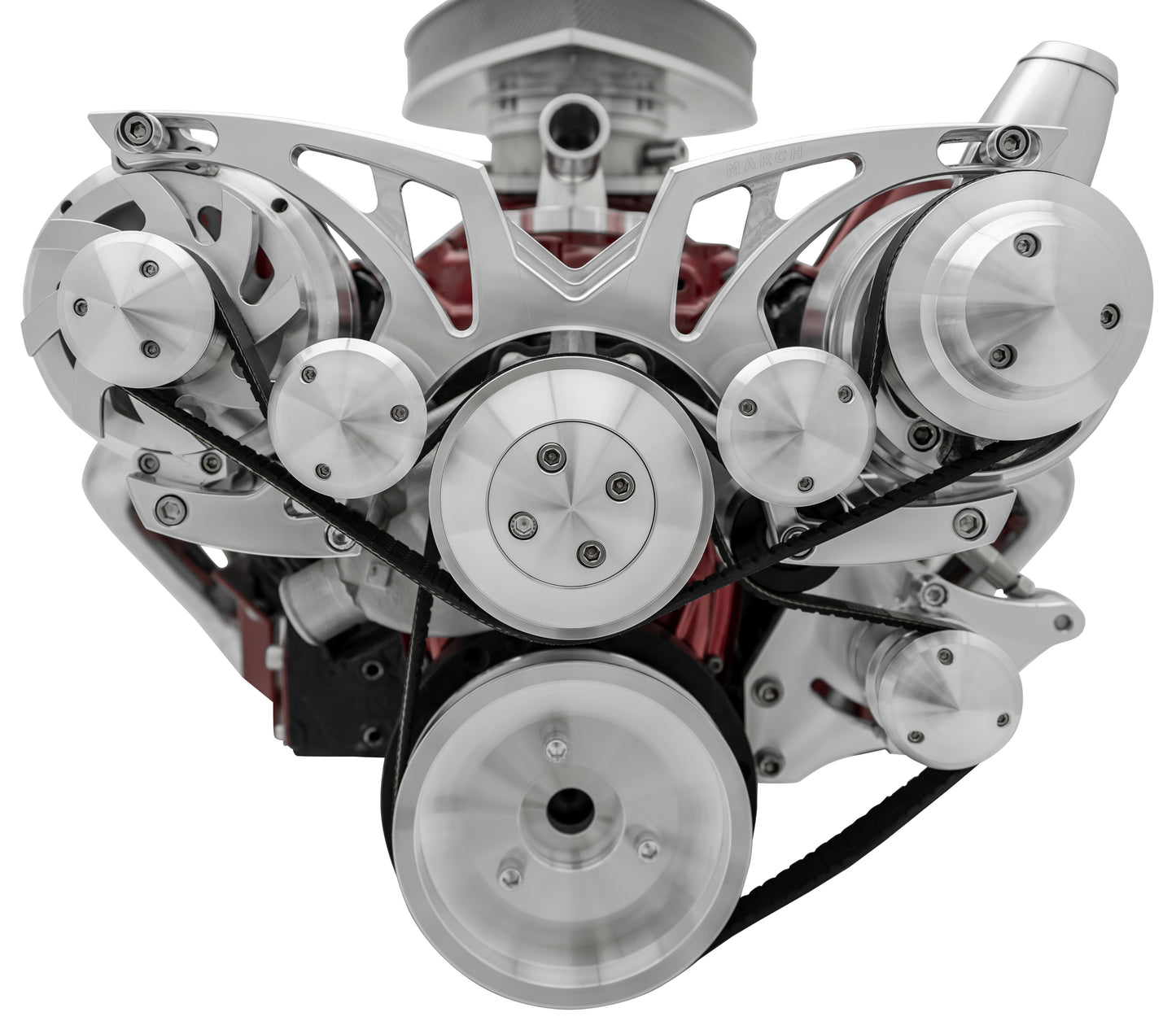 Small Block Chevy Style Track Serpentine System - Corvette - PS & ALT - Billet