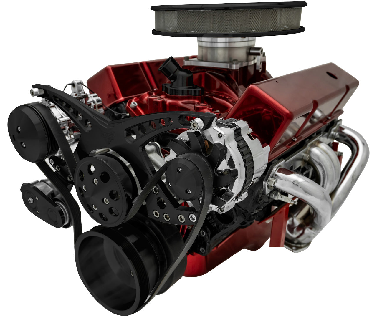Big Block Chevy Revolver Serpentine System - AC & ALT - Black