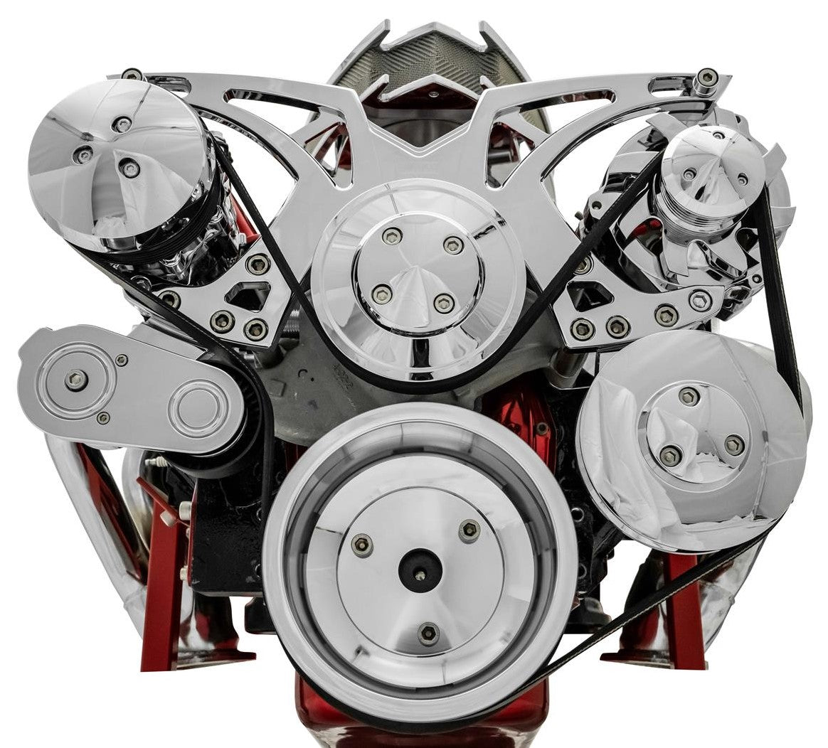 Big Block Chevy Chrome Style Track Serpentine Kit (AC/PS/ALT)