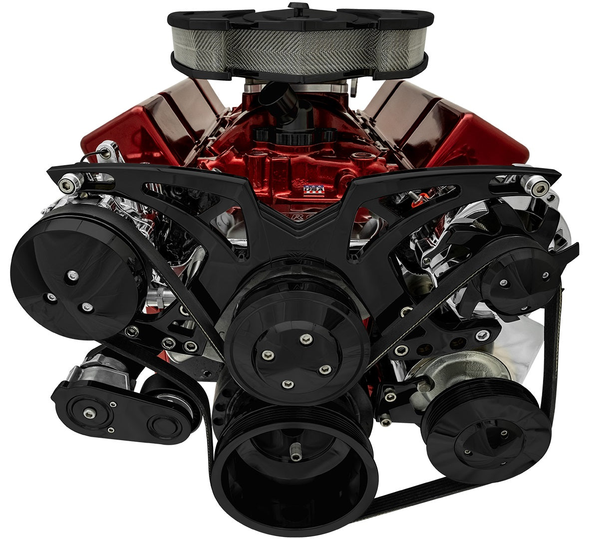 Big Block Chevy All Inclusive Black Style Track Serpentine System (AC/PS/ALT)